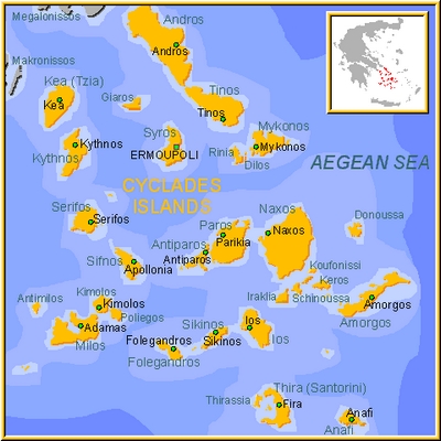 kaart van Cycladen