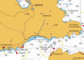 Samos in Griekenland vlak bij Turkije